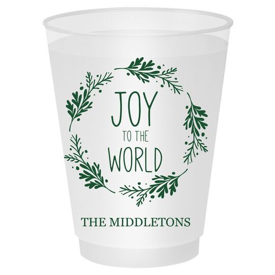 Joy to the World Wreath Shatterproof Cups